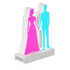 Magnetic LED Light Symbol, (Hand by Hand) H6.7''" 3000K