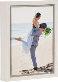 Kate and Laurel Custom Printed Framed Canvas Wall Art, 8x10 White