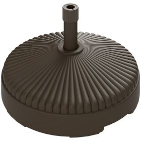 Round Patio Umbrella Base Holder, Heavy Duty Outdoor Umbrella Stand Base, Filled Up To 62lbs With Stand Or 51lbs With Water For Garden, Poolside, (Option: Brown)