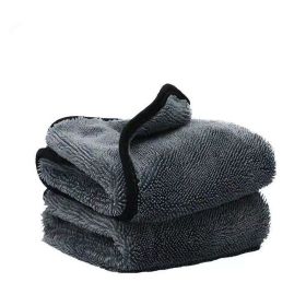 Towel Microfiber Car Beauty Car Towel Not Easy To Shed Hair Thickened Absorbent Seamless Car Cleaning Cloth (Option: Gray 600g ㎡-30X40CM)