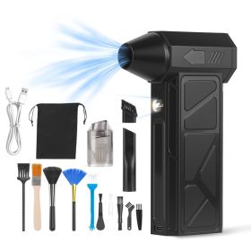 1Pc Compressed Air Duster With LED Light Vacuum Cleaner Max 160000RPM Speed For PC Keyboard Cleaning High Speed Rechargeable Cordless Air Blower (Option: Pro)