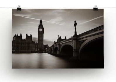 Big Ben and House of Parliament dusk panorama Canvas Print or Poster (Type: Poster Print, size: Large (24" x 16"))