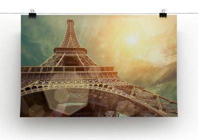 The Eiffel tower under sun light Canvas Print or Poster (Type: Poster Print, size: 3X-Large (40" x 26"))