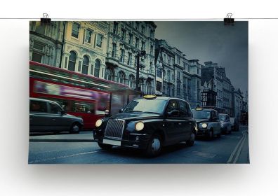 London Street Taxis Canvas Print or Poster (Type: Standard Framed Canvas Print, size: Medium (16" x 12"))
