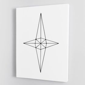 Grid Star White Canvas Print or Poster (Type: Poster Print, size: 12" x 8" / 30cm x 20cm (approx))
