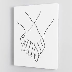 Holding Hands Lines Canvas Print or Poster (Type: Poster Print, size: 24" x 16" / 60cm x 40cm (approx))
