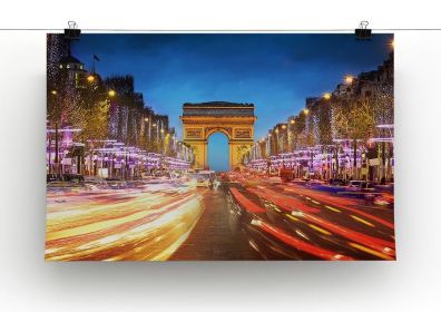 Arc de triomphe Paris city at sunset Canvas Print or Poster (Type: Poster Print, size: 3X-Large (40" x 26"))