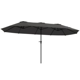 13 Ft. Extra Large Patio Umbrella With Easy Crank Handle, Vents For Outdoor, Patio, Dark Gray (Option: Dark gray)